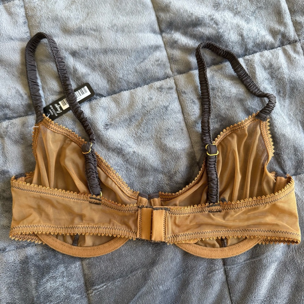 NWT BootayBag Women's Bra and Thong set Gold/Brown - Picture 3 of 8